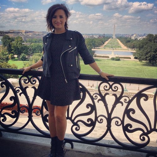 Demi Lovato Tweets in DC